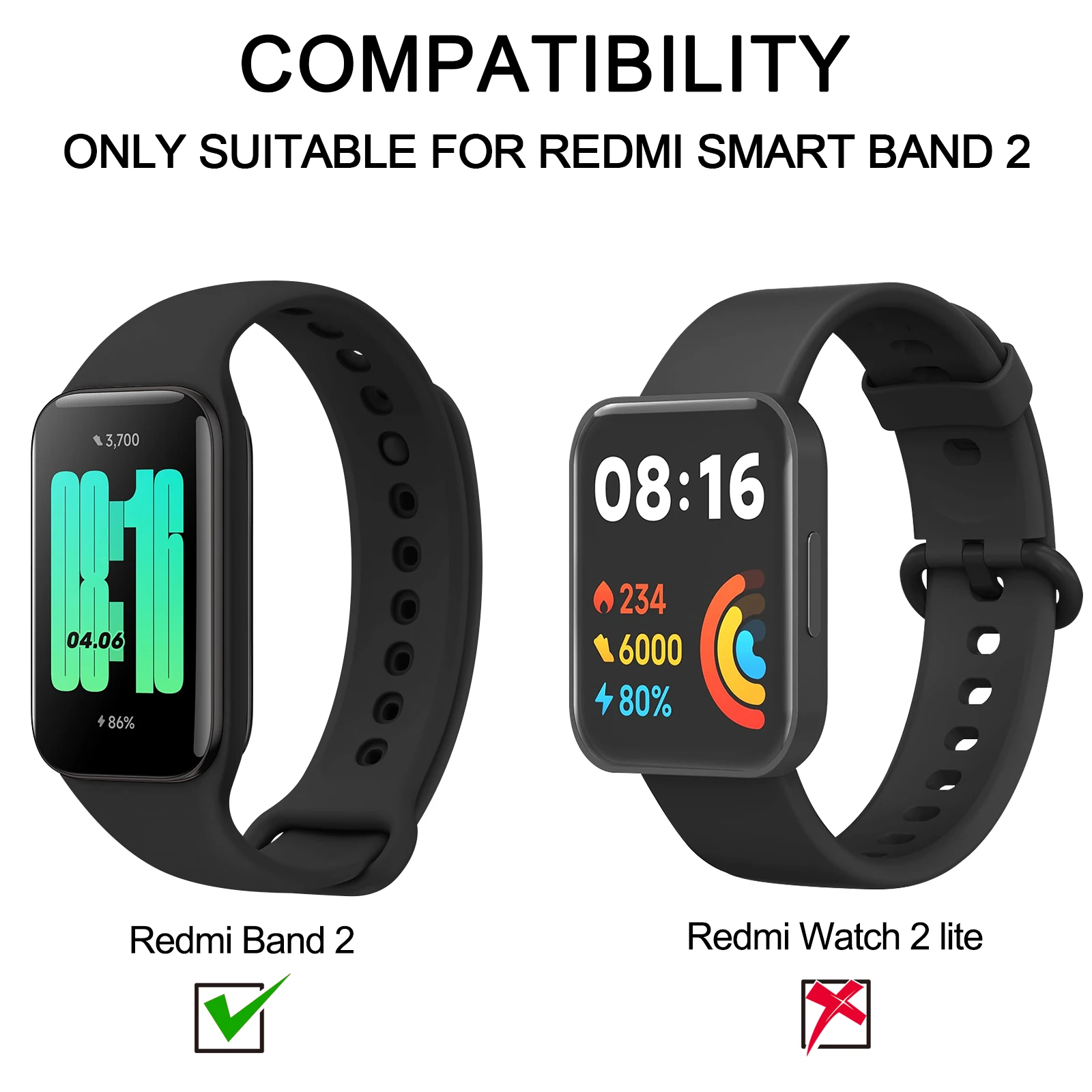 Redmi band 2 подключение Ремешок из ТПУ для Xiaomi Redmi Band 2, сменный спортивный браслет для смарт-час