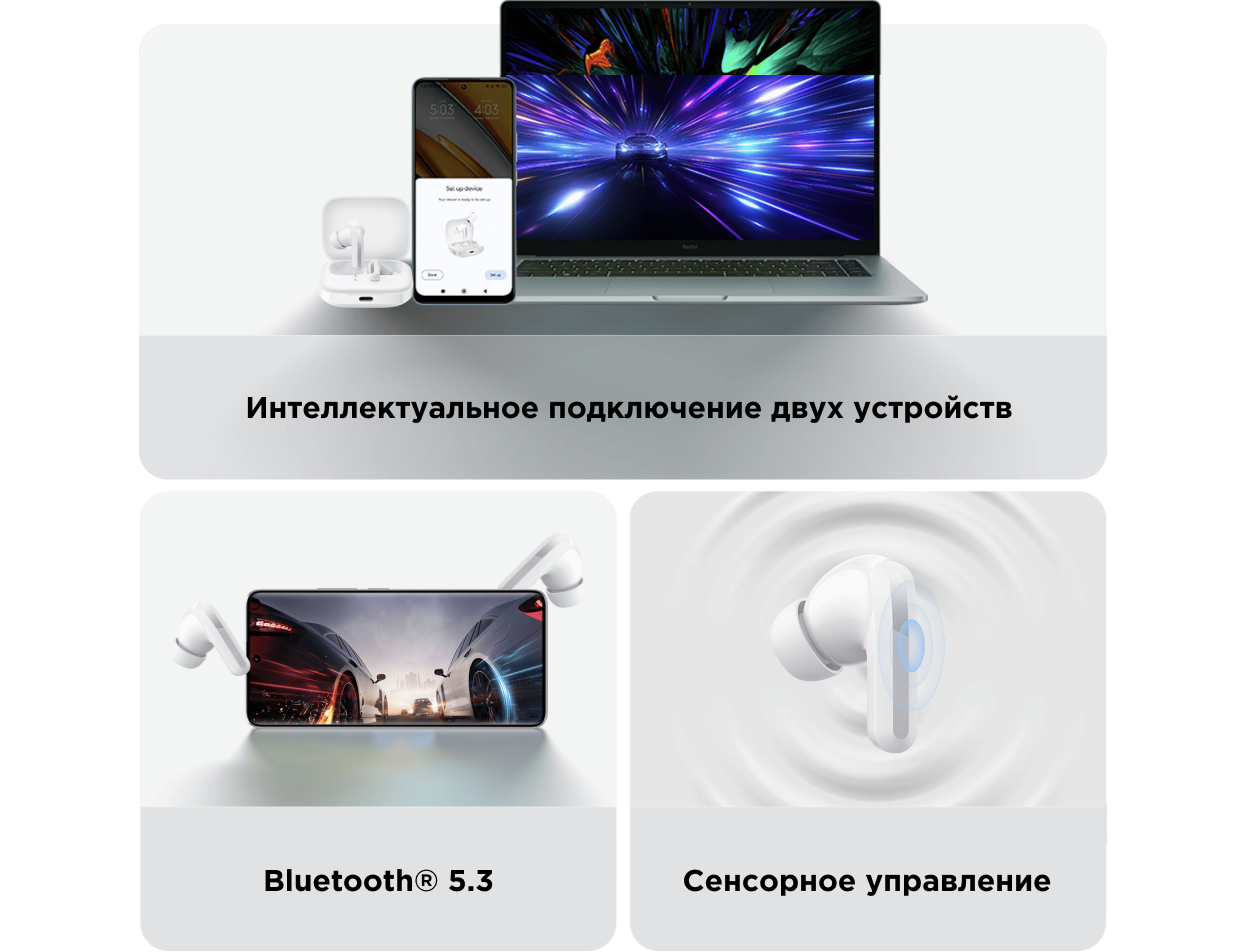 Redmi buds 5 pro подключение к компьютеру Купить Беспроводные наушники Redmi Buds 5 (M2316E1) Черный в Уфе по низкой цене 