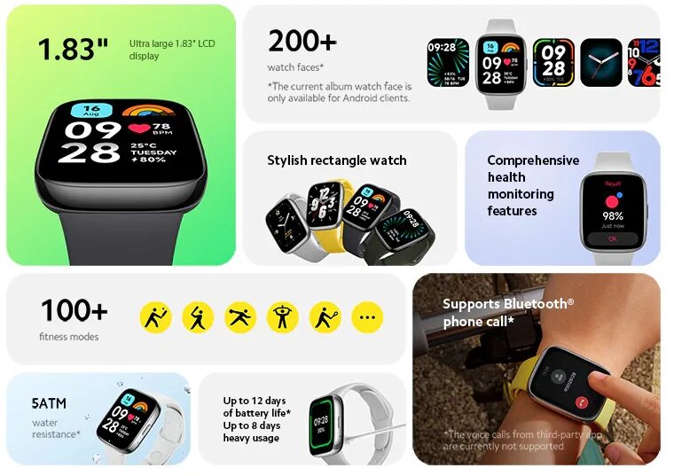 Redmi watch 3 подключение Часы Xiaomi Redmi Watch 3 Active Global Black - купить в интернет-магазине по ни