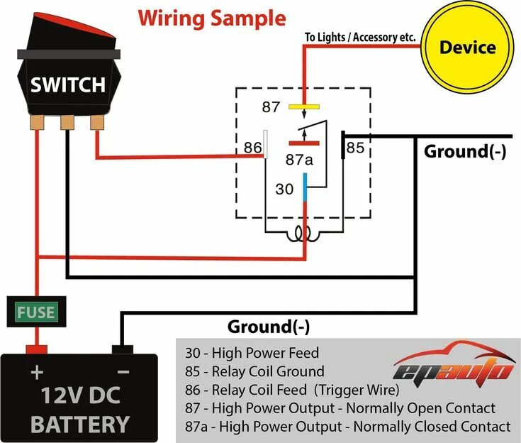 Relay 1 подключение 4 Pack - EPAuto 30/40 AMP Relay Harness Spdt 12V Bosch Style in 2022 Electrical 