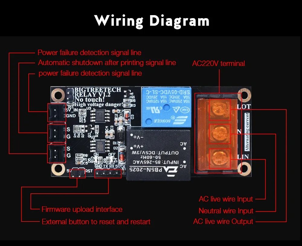 Relay 1 подключение Bigtreetech Relay V1.2 Module Automatic Shutdown / PSU Automatisch Ausschalten e