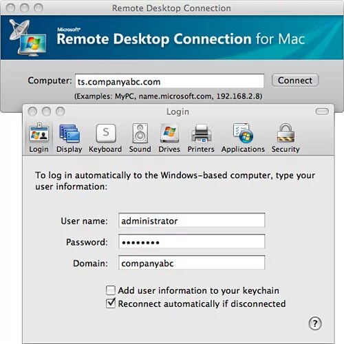 Remote удаленное подключение Using Non-Windows Systems to Access Exchange Server 2010 : Remote Desktop Connec
