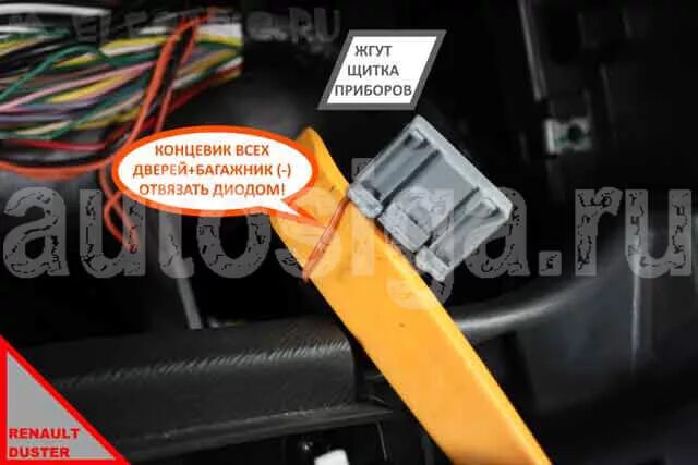 Renault duster точки подключения сигнализации Renault Duster - Фото точек подключения автосигнализации