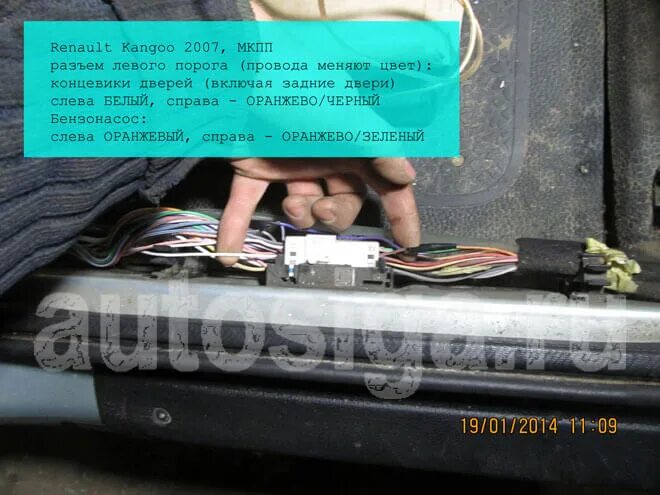 Renault kangoo uch точки подключения Установка автосигнализации на Renault Kangoo 2007