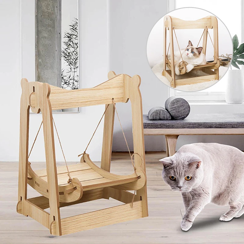 Restframe инверторная ул 37 2 оренбург фото Wood Cat Hammock Bed Activity Toy Durable Frame Rest Scratcher Rope Activity Toy