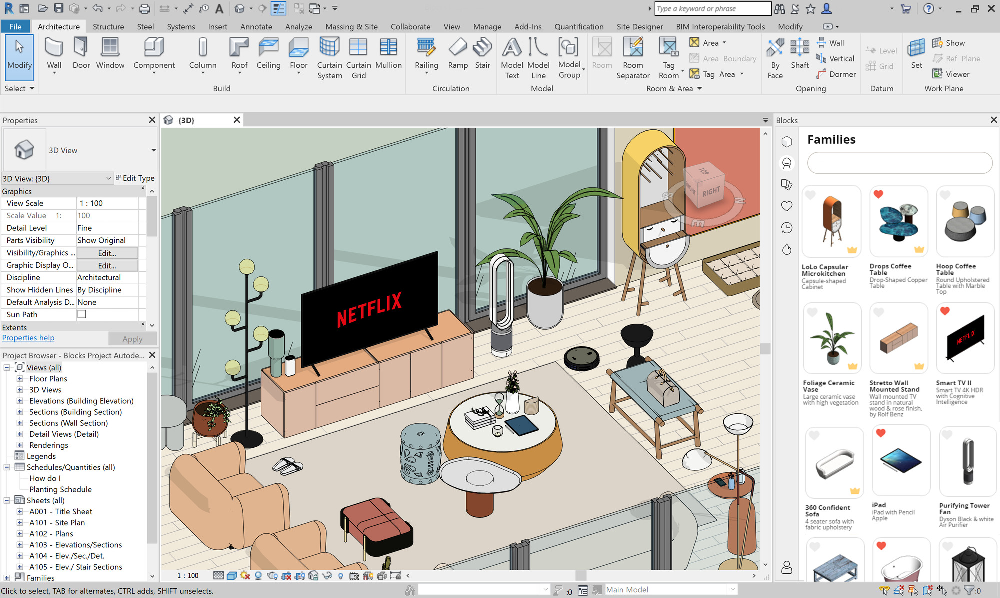 Revit для дизайнеров интерьера скачать бесплатно Gallery of Blocks: Plug-in for Interior Design in Revit - 4