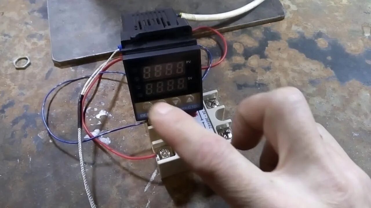 Rex c100 схема подключения с твердотельным реле Как подключить Rex-C100FK02-M*DN к твёрдотельному реле - YouTube