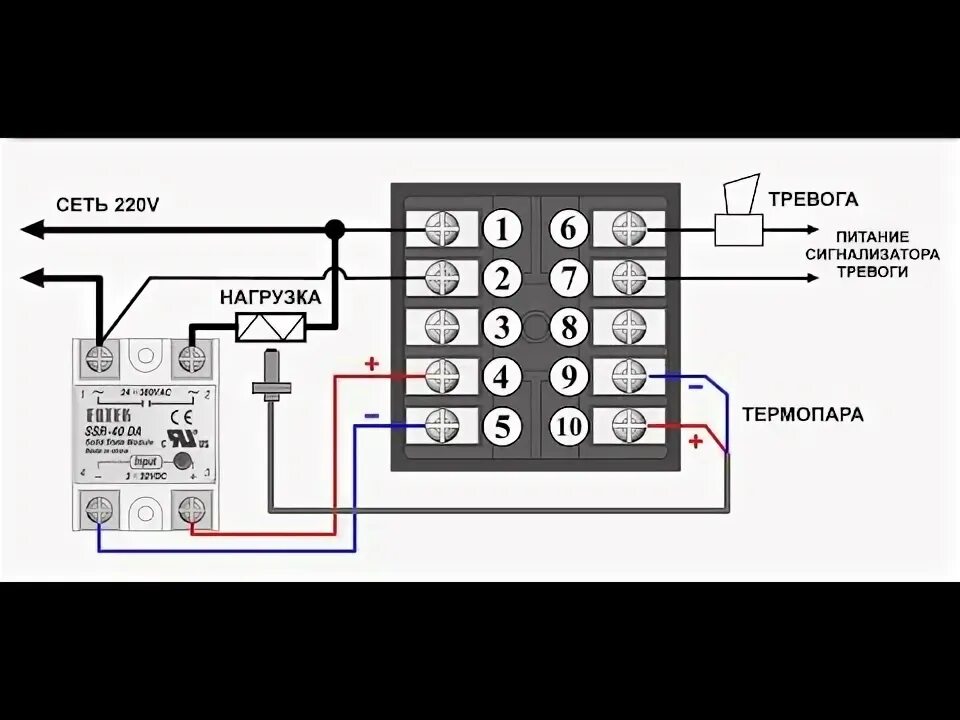 Rex c100 схема подключения с твердотельным реле Обзор регулятора Rex-C100 - YouTube
