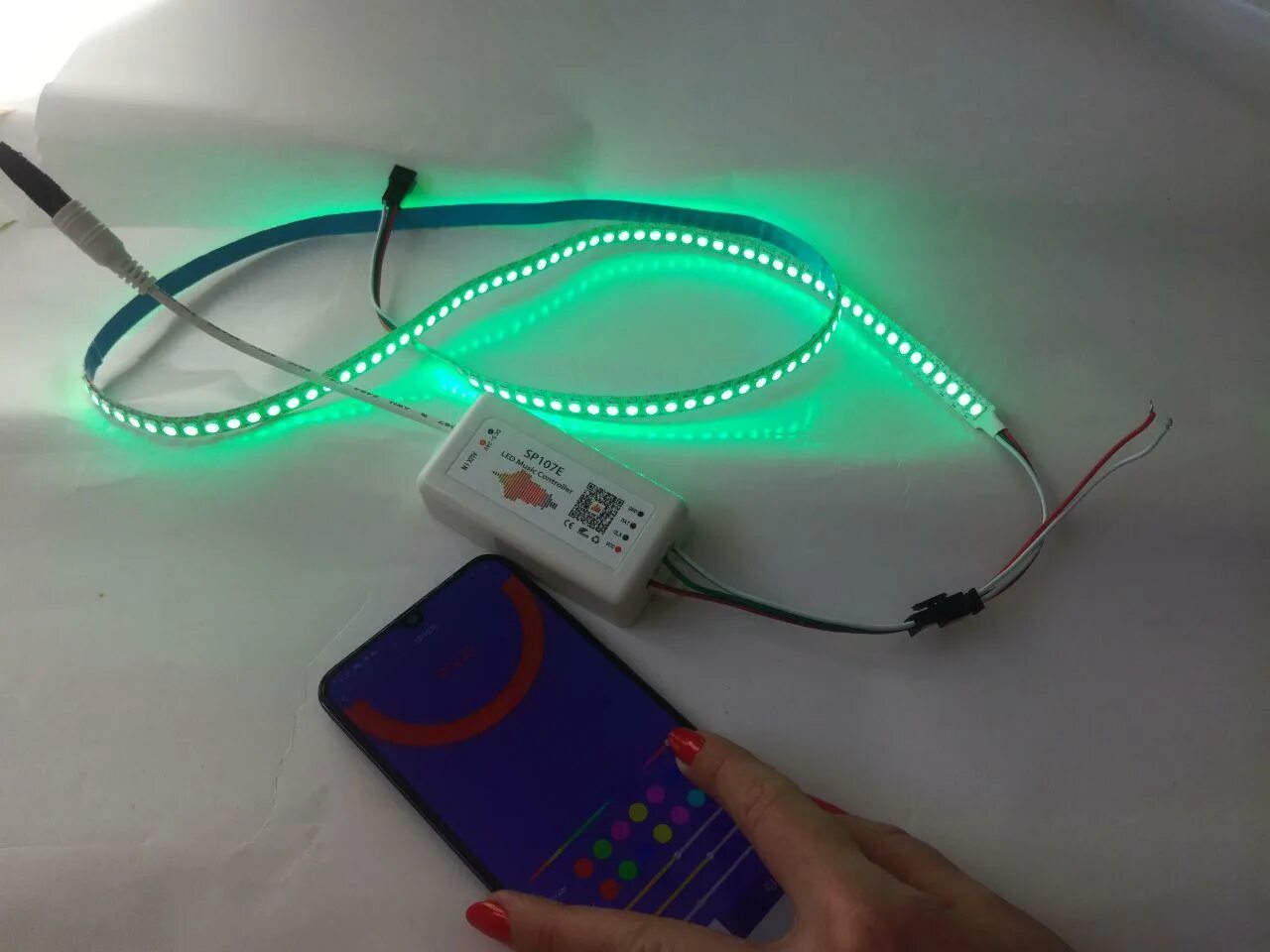 Rgb светильник своими руками Комплект яркой ленты "Цветомузыка" ws2812b 144led с аудио контроллером sp107e 3 