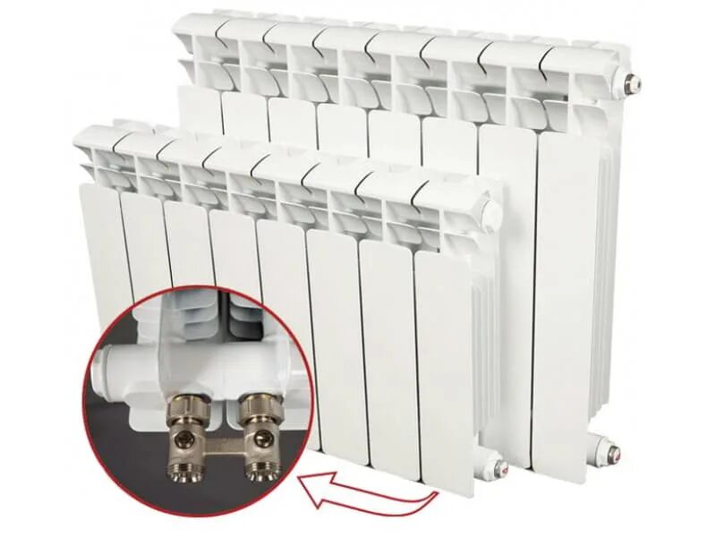 Rifar base 500 нижнее подключение Радиатор Rifar Monolit Ventil 500, 12 секций, правое нижнее подкл. 50мм