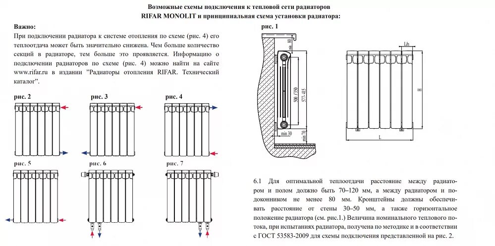 Rifar monolit 500 10 секций боковое подключение Биметаллический секционный радиатор Rifar Monolit 500 / 7 секций - Tavago