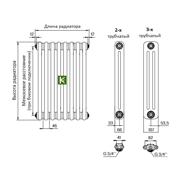 Rifar tuborg 2180 6 нижнее подключение Трубчатый радиатор Rifar Tubog TUB 2180-04-DV1 купить Рифар Тубог цена