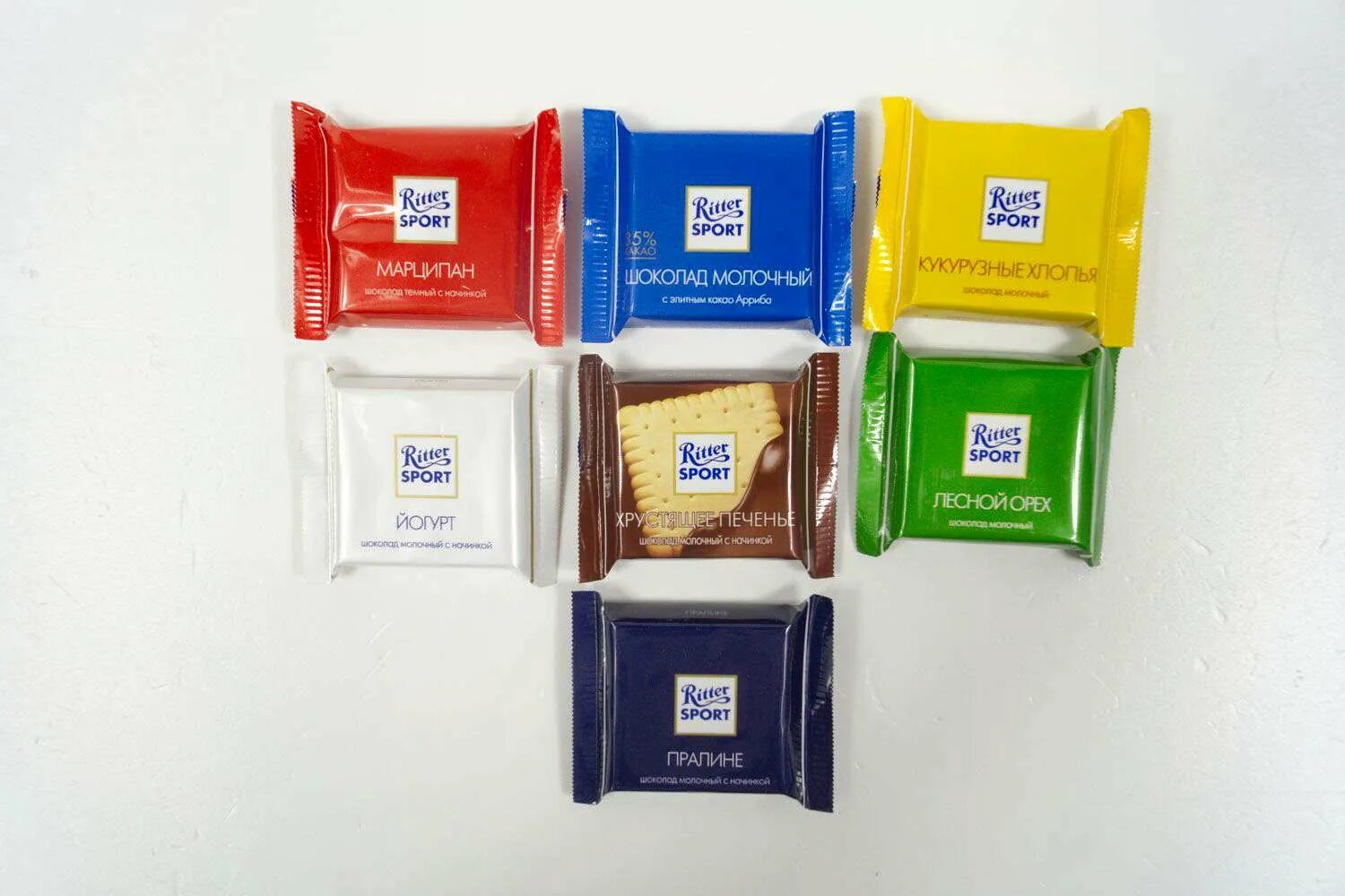 Ritter sport шоколад фото Шоколад Ritter Sport мини-ассорти 7 вкусов 4,00042E+12 - купить по низкой цене в