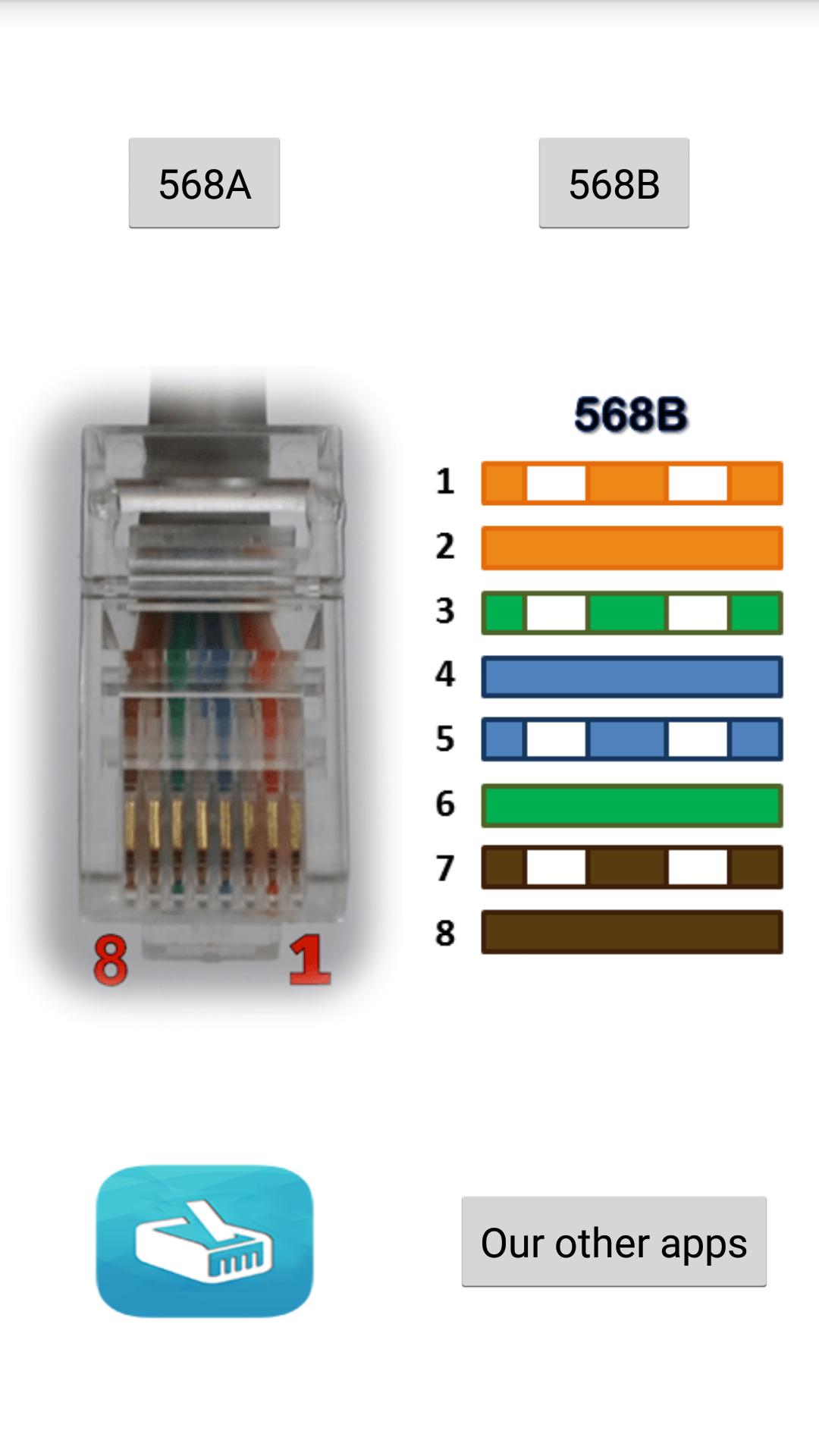 Rj45 коннектор распиновка Скачать Ethernet RJ45 Cables Colors APK для Android