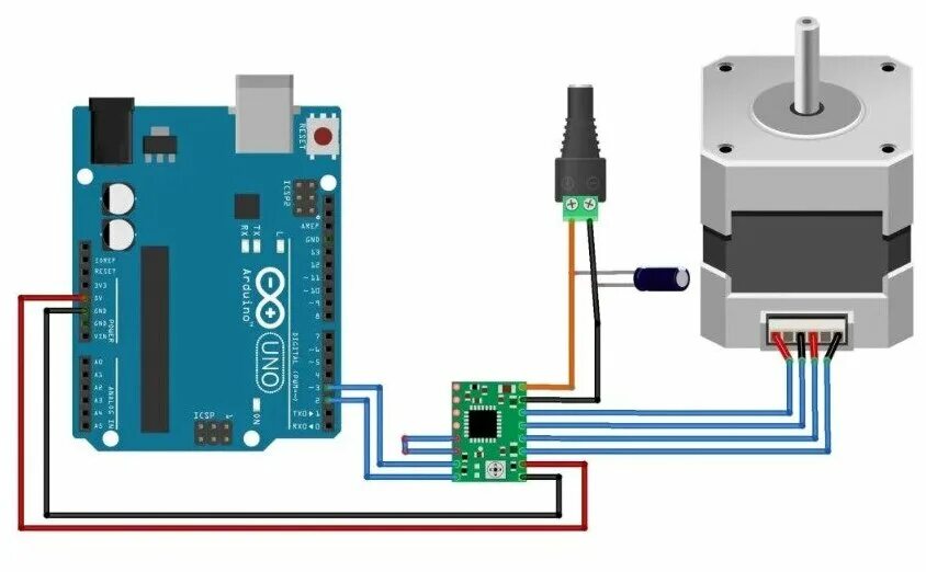 Robot kit точка ру подключение шагового двигателя Модуль драйвера шагового двигателя A4988 зелёный с радиатором Arduino / Ардуино 