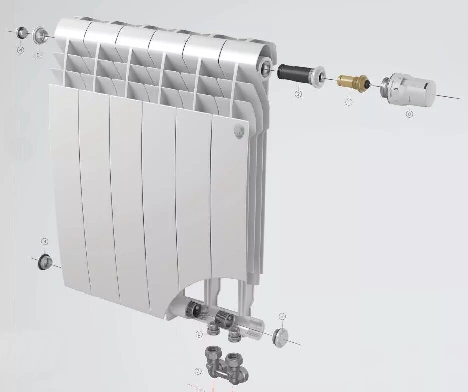 Royalthermo biliner нижнее подключение Royal Thermo Biliner 500 V Noir Sable/12 секции Биметаллический радиатор с нижни