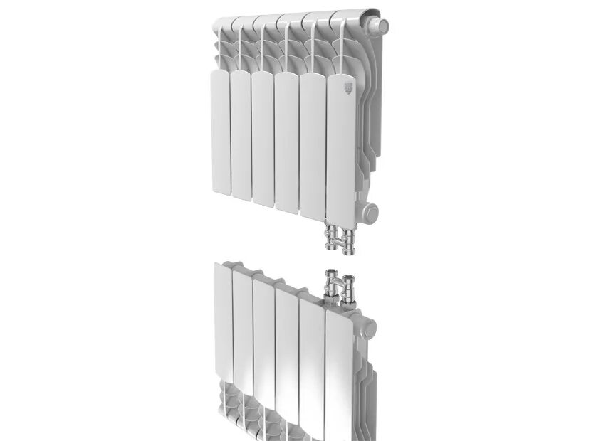 Royalthermo нижнее подключение Секционный радиатор Royal Thermo Revolution Bimetall 350 (н. п.) - 4 секц. купит