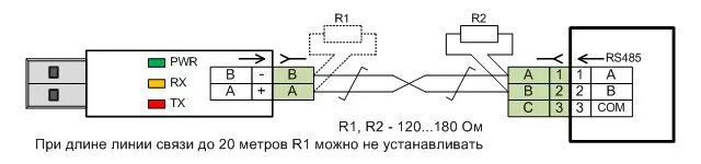 Rs 485 подключение к компьютеру Адаптер USB-RS485 для подключения любых приемно-контрольных приборов обладающих 