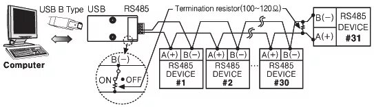 Rs485 схема подключения SCM-US48I - Полевая сеть - Autonics