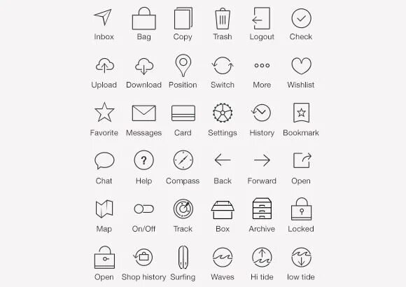 Rsat оснастка 36 iOS7 tab bar icons Web design trends, Design freebie, Free psd design