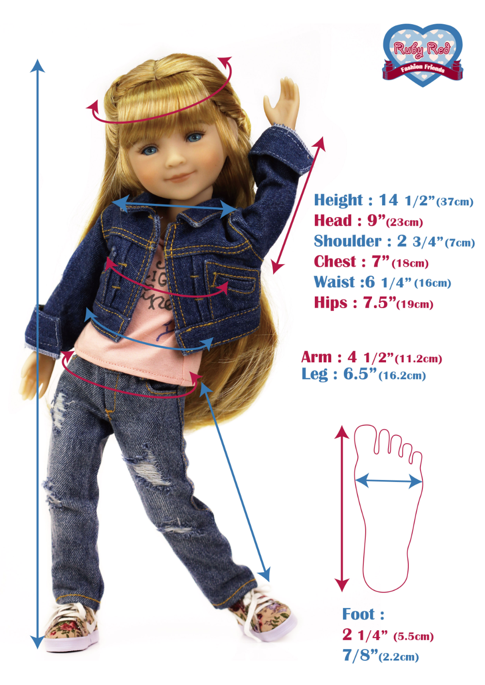 Ruby red dream doll бесплатные выкройки Size Chart for Ruby Red Fashion Friends & Ruby Red Siblies - RubyRedToys Friends