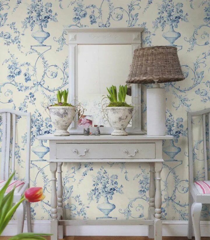 Ruch my cottage обои в интерьере Springtime Cottage by Fairwinds Studio and Brewster Vignette_8958 Ev dekorasyonu