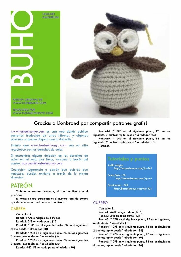 Rutube вяжем органайзер сову со схемой крючком Amigurumi buho Amigurumi, Amigurumi patrones gratis, Amigurumis patrones gratis
