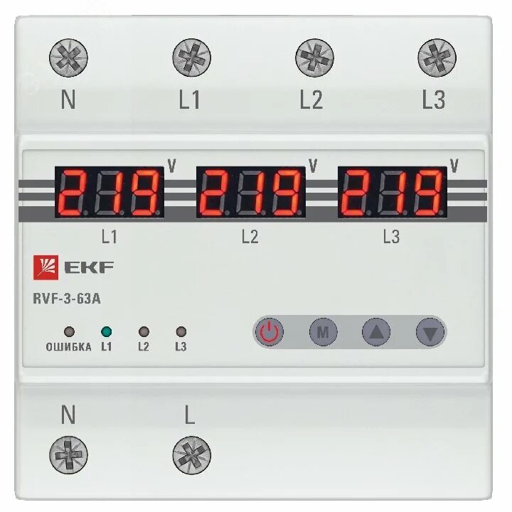 Rvf 3 63а ekf proxima схема подключения Реле выбора фаз с дисплеем RVF-3-63А PROxima артикул RVF-3-63a EKF - купить в Мо