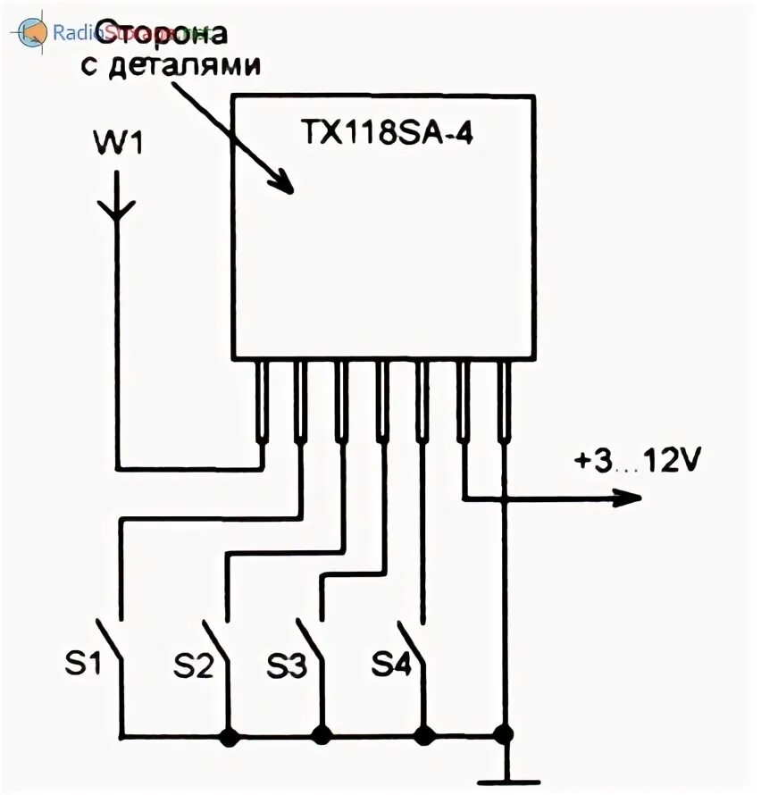 Rx470 4 радиомодуль подключение Схема радиопейджера из модулей TX118SA-4 и RX480E-4 для самодельной сигнализации