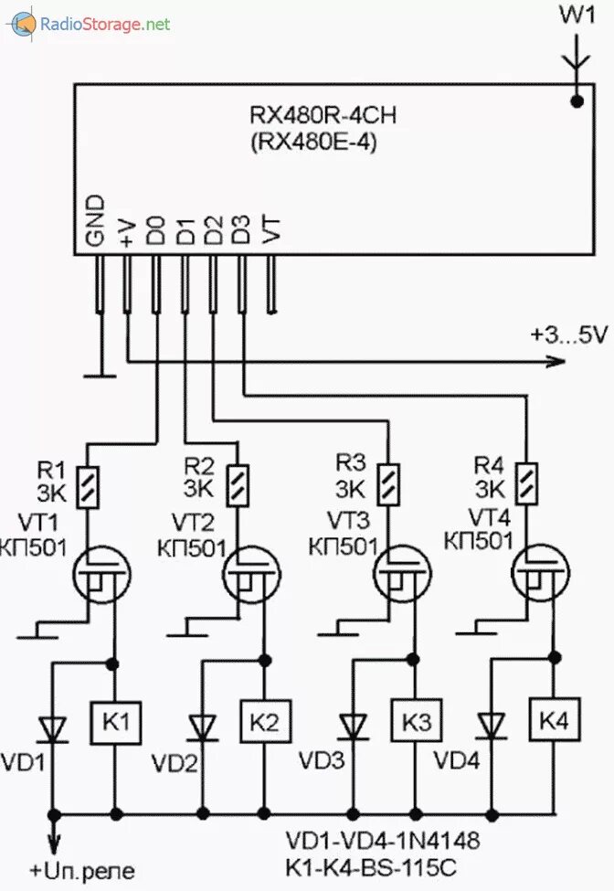 Rx470 4 радиомодуль подключение Схема радиоуправления на основе модулей TX118SA-4 и RX480E-4