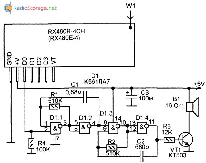 Rx470 4 радиомодуль подключение Простая самодельная радиосигнализация на модулях HC-SR501 и TX11SA-4, RX480E-4