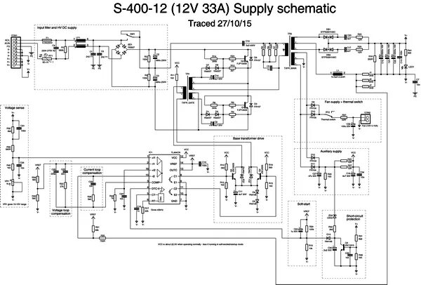 S 120 12 блок питания схема подключения Modifying a Chinese power supply to provide a variable voltage Power supply circ