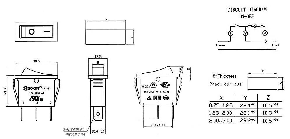 S125d t кнопка схема подключения 3Pin SOKEN RK1-11 Premium On/Off Ro (end 4/25/2021 12:00 AM)