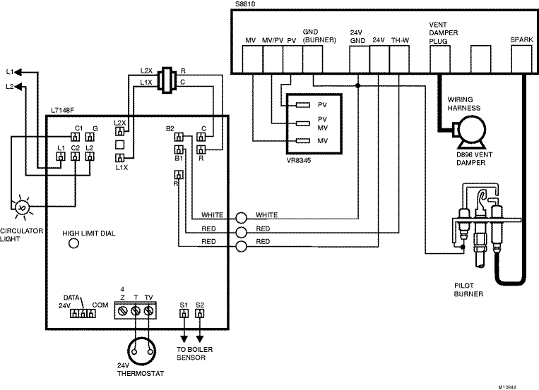 S4564bt 1009 1 схема подключения VR8304M4507/U - 24 Vac intermittent pilot, standard opening gas valve with 3/4 i