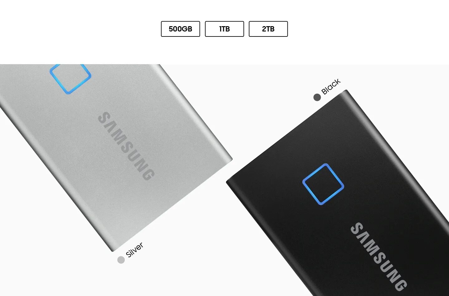 Samsung portable ssd t9 2tb какие подключения Внешний SSD Samsung Portable SSD T7 Touch 2 ТБ Type-C Silver Retail (MU-PC2T0S/W