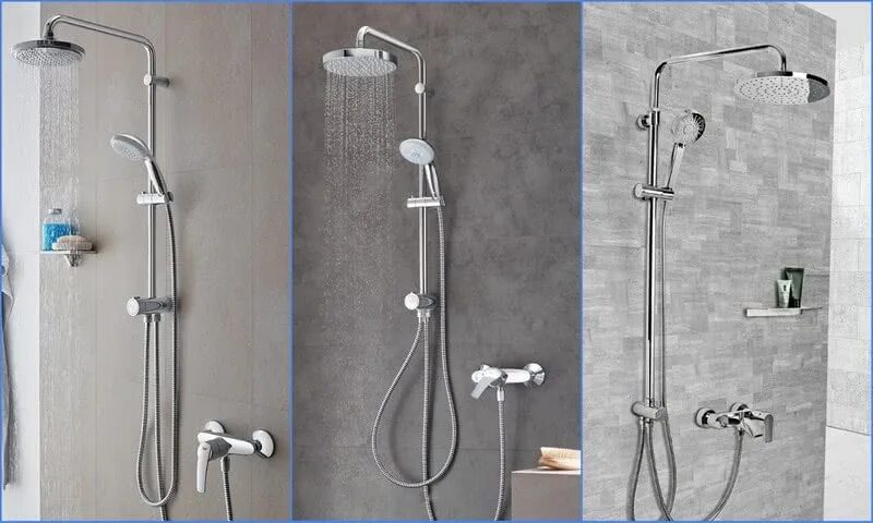 Sanitary wares душевая система подключение и установка Душевая стойка с тропическим душем и смесителем для ванной / Краны и смесители /