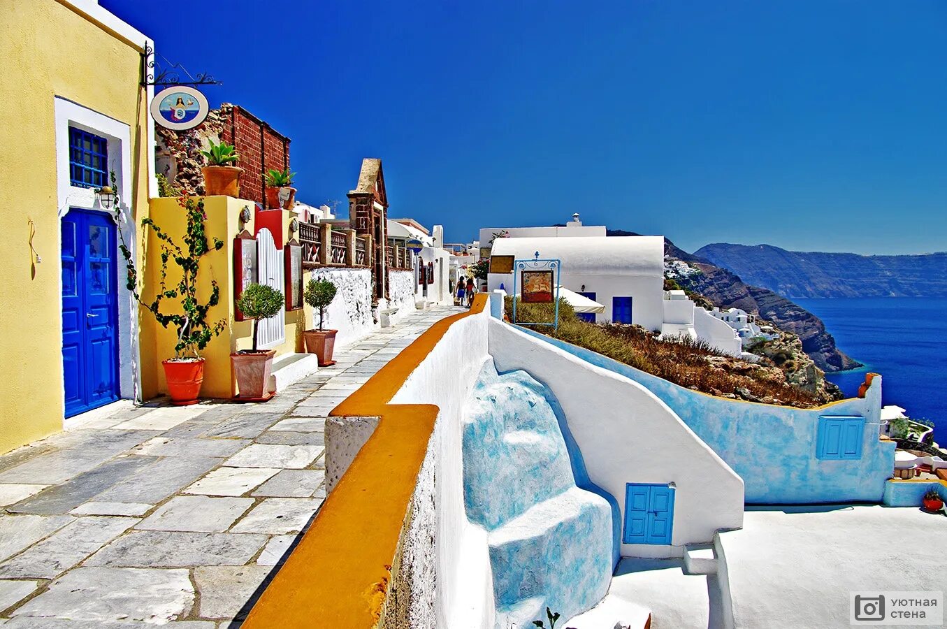 Santorini московская ул 122 фото Фотообои "Красочный Санторини. Греция" - Арт. 080140 Купить в интернет-магазине 