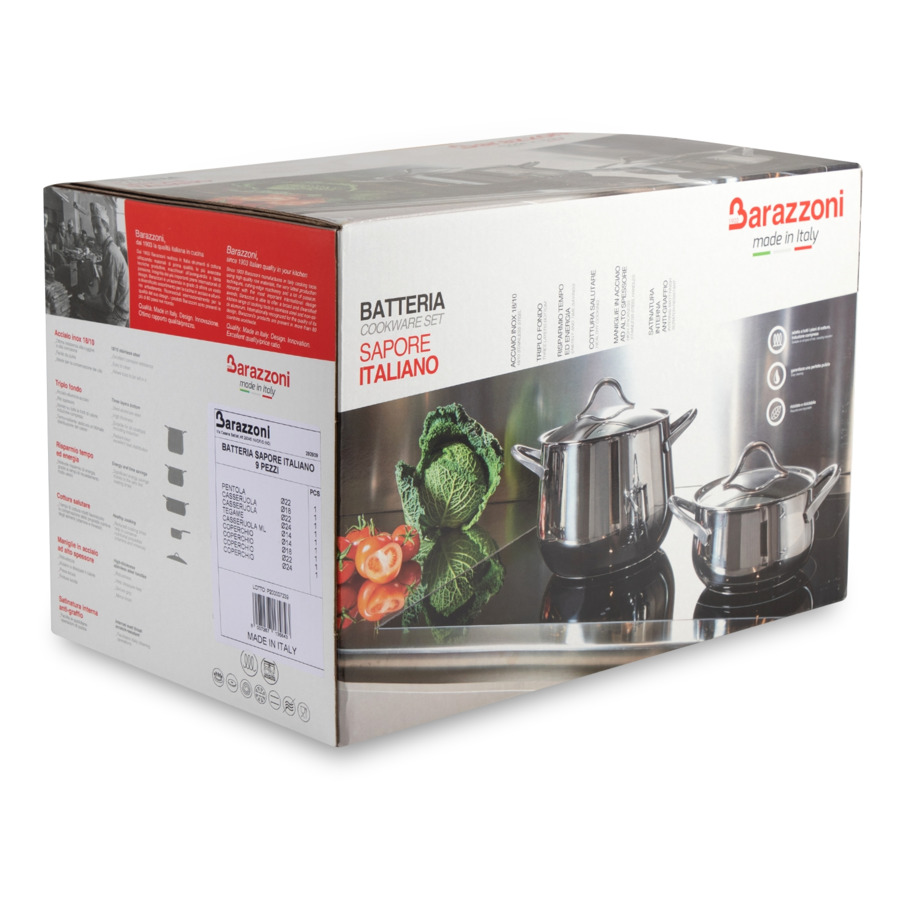 Sapore italiano береговая ул 12 фото Набор кастрюль Barazzoni Sapore Italiano 9 предметов 6 л, 2,1 л, 3,8 л, 2,8 л, 0