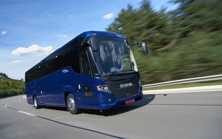 Scania автобус фото Download wallpapers 4k, Scania Touring, road, 2018 buses, blue bus, passenger tr