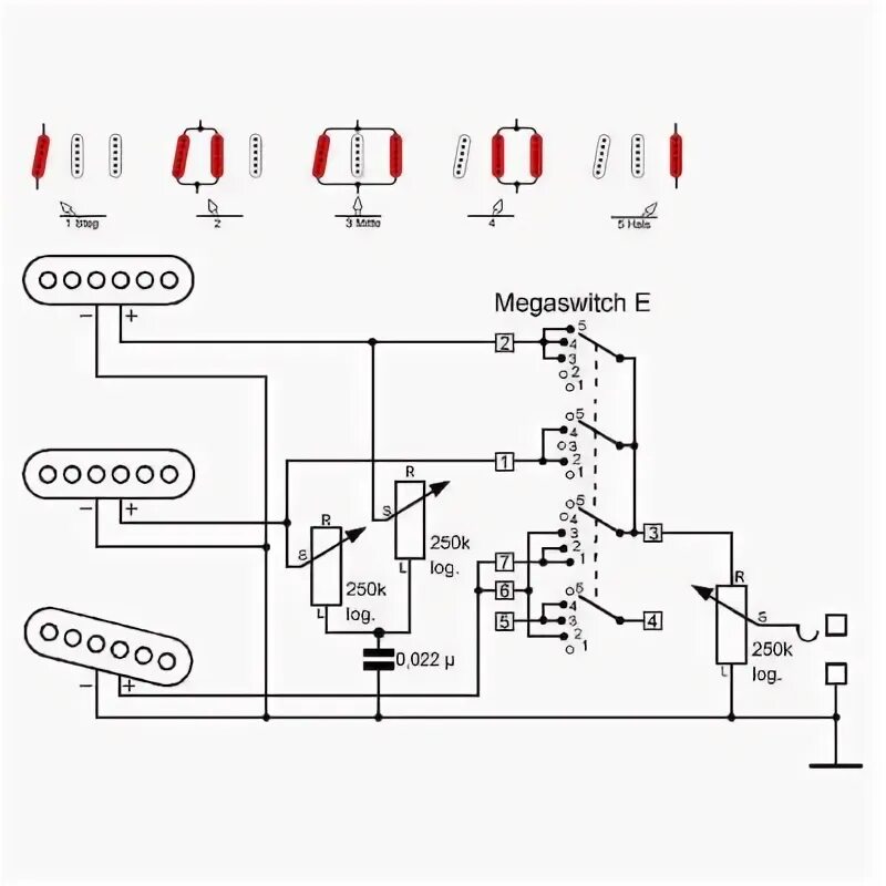 Schaller megaswitch e схема распайки Schaller Megaswitch Version E купить Switches Schaller доставка по России - Ауди