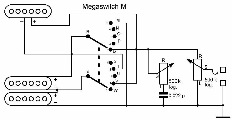 Schaller megaswitch e схема распайки Переключатель 5ти позиционный SCHALLER Megaswitch M 15310006, универсальный - ку