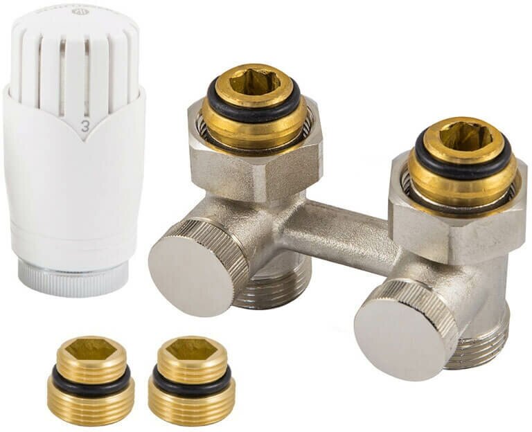 Schlosser узел нижнего подключения SCHLOSSER Комплект узла нижнего подкл SCHLOSSER осевой STANDARD MINI 1/2" (белый