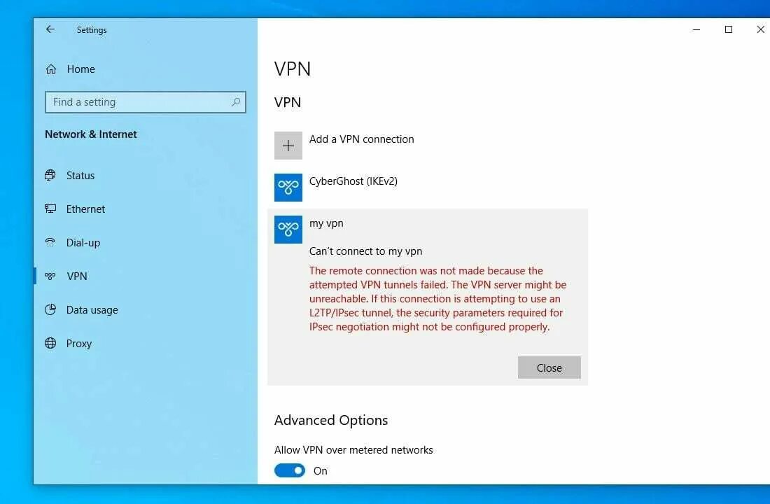 Secure vpn ошибка подключения Как настроить VPN сервер