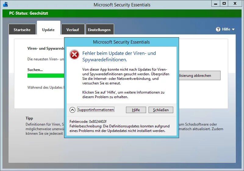 Security essentials ошибка подключения Willkommen bei SCHROETER EDV - Microsoft Security Essentials - MSE meldet bei Up