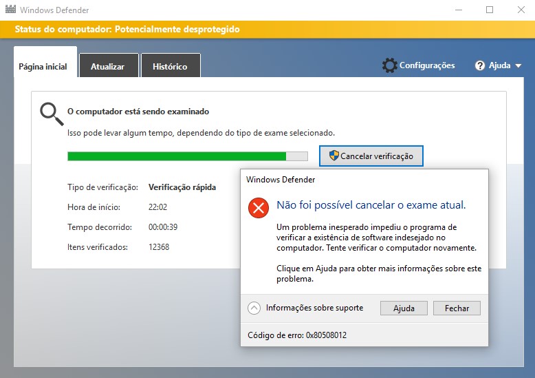 Security essentials ошибка подключения Error 0x80508012 - Windows Defender - Microsoft Community