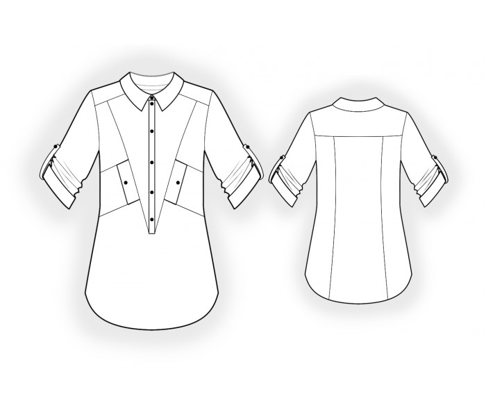 Sew freedom купить выкройки Shirt - Sewing Pattern #4989. Made-to-measure sewing pattern from Lekala with fr