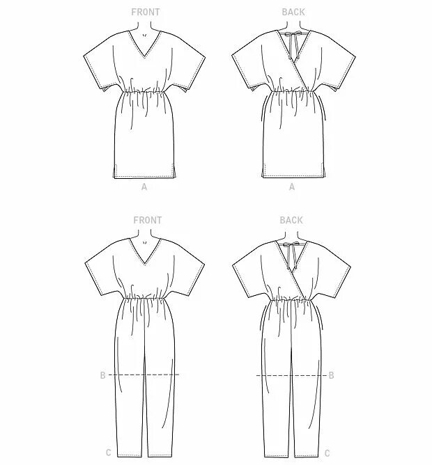 Sewing выкройки Butterick 6220- Misses' Dress and Jumpsuit Jumpsuit pattern sewing, Butterick se