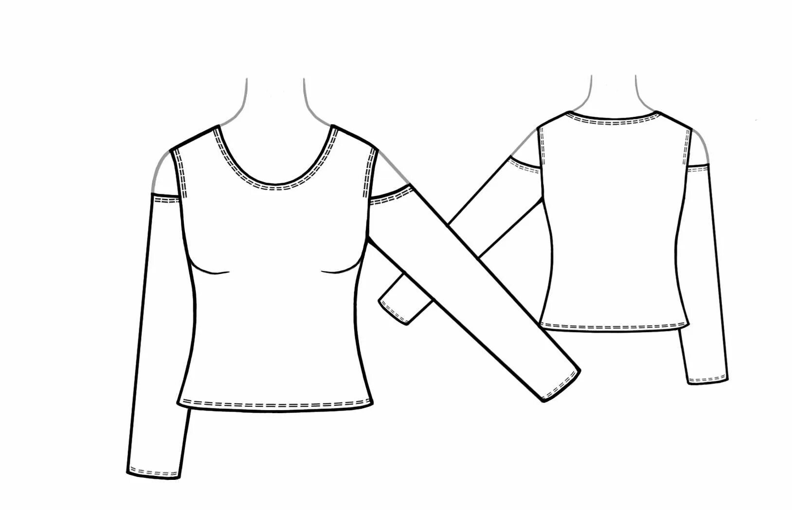 Sewing выкройки Топ - Выкройка #5664. Made-to-measure sewing pattern from Lekala with free onlin