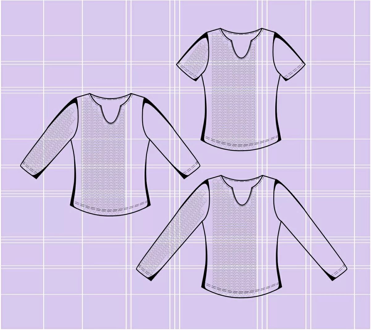Sewing выкройки Blouse - Sewing Pattern #5646. Made-to-measure sewing pattern from Lekala with f
