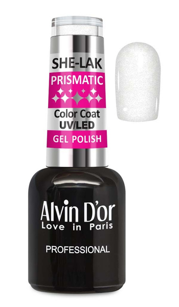 She nails народная ул 8 москва фото Alvin D'or, Гель лак для ногтей SHE-LAK PRISMATIC тон 5804 серебряный призматик 